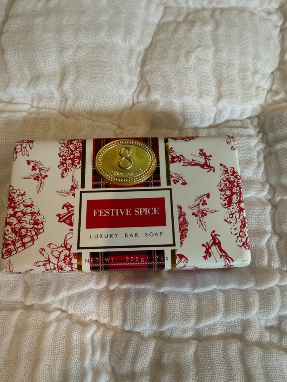 DW Home Festive Spice Luxury Bar Soap - Red & Gold Accents